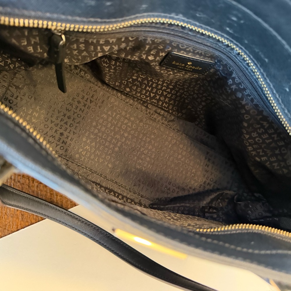 KATE SPADE NEW YORK Black Leather Shoulder Bag Tote - Picture 9 of 16